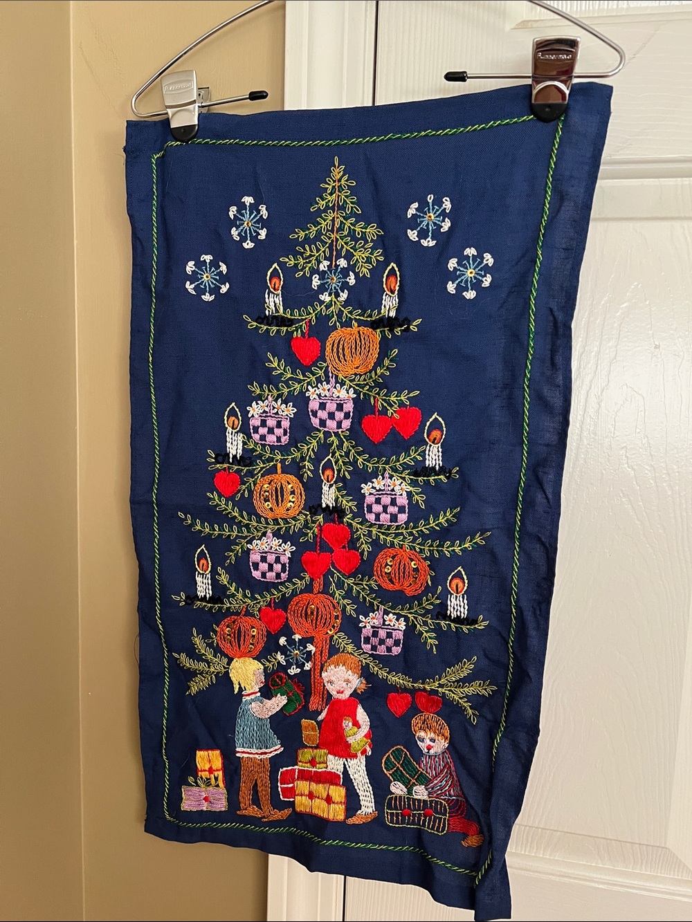 Hand embroidered vintage “tree of peace”